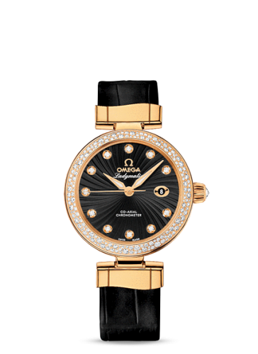 Omega LadyMatic Co-Axial 34 Yellow Gold / Diamond / Black